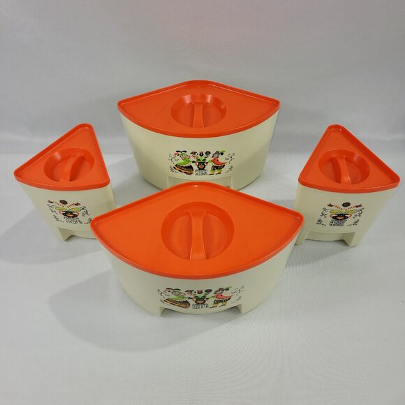 Sterilite Vintage Thanksgiving Harvest Canister Set 4 Food Storage Containers - Picture 2 of 4